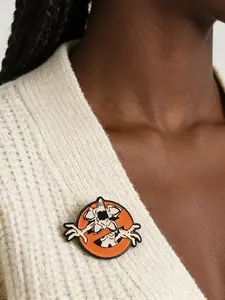 Mysterious Alphabet Enamel Pins Horrific Red Big Mouth Flower Brooches Clothes Lapel Backpack Badges Jewelry Gift For Friends