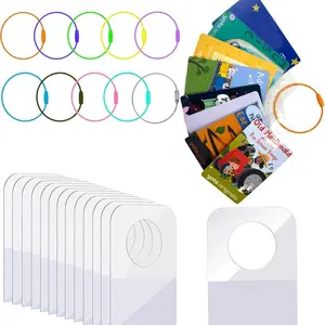 200 Yoto Card Ring Clips & Label Holders, Self-Adhesive Tags with 10 Rings (mixed Colors), Travel Carry-On Accessories, Card Organizer Storage Box, Convenient Storage