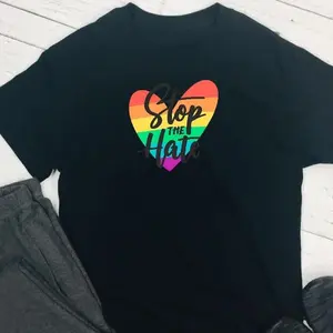 Stop the hate DTF ready to press on iron transfer for clothing t-shirts and hoodies(SHIRT NOT INCLUDED!)