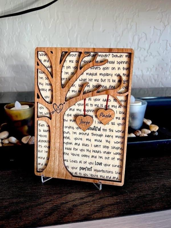 Personalized couples plaque- Anniversary - Valentine's day - Custom message - poem - song