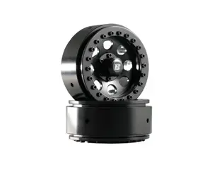 BATRAZZI 1.9" Aluminum D-Hole Beadlock Wheels Black (2pcs)for the FCX10 and otherleading 1/10 scale crawler chassis.