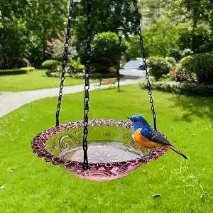 Hanging Bird  Feeder Outdoor Hummingbird Feeder with Perch Garden Bird Bath Hanging Decor for Patio Balcony Yard Wildlife Attraction Bird lover Watching Gift Idea