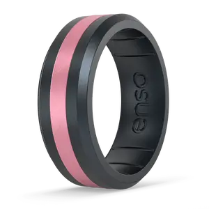 Axis Cancer Awareness Ring - Black Pearl & Pink Diamond