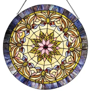 Chloe  22 in. Lighting Tiffany Glass Edwardian Man Window Panel