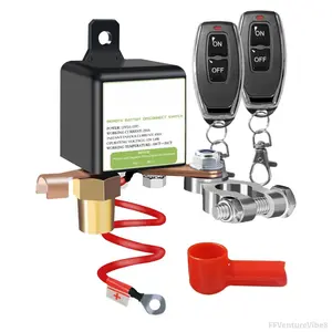 Remote Battery Disconnect  12v, 250A, Upgrade Prevent Battery Drain, Disconnect Negative Car Kill  Anti-Theft, Remote Battery Kill  for Car, Truck, RV power switch Engine Vehicle In-Wall Single-Pole Timer FFVentureVibe8