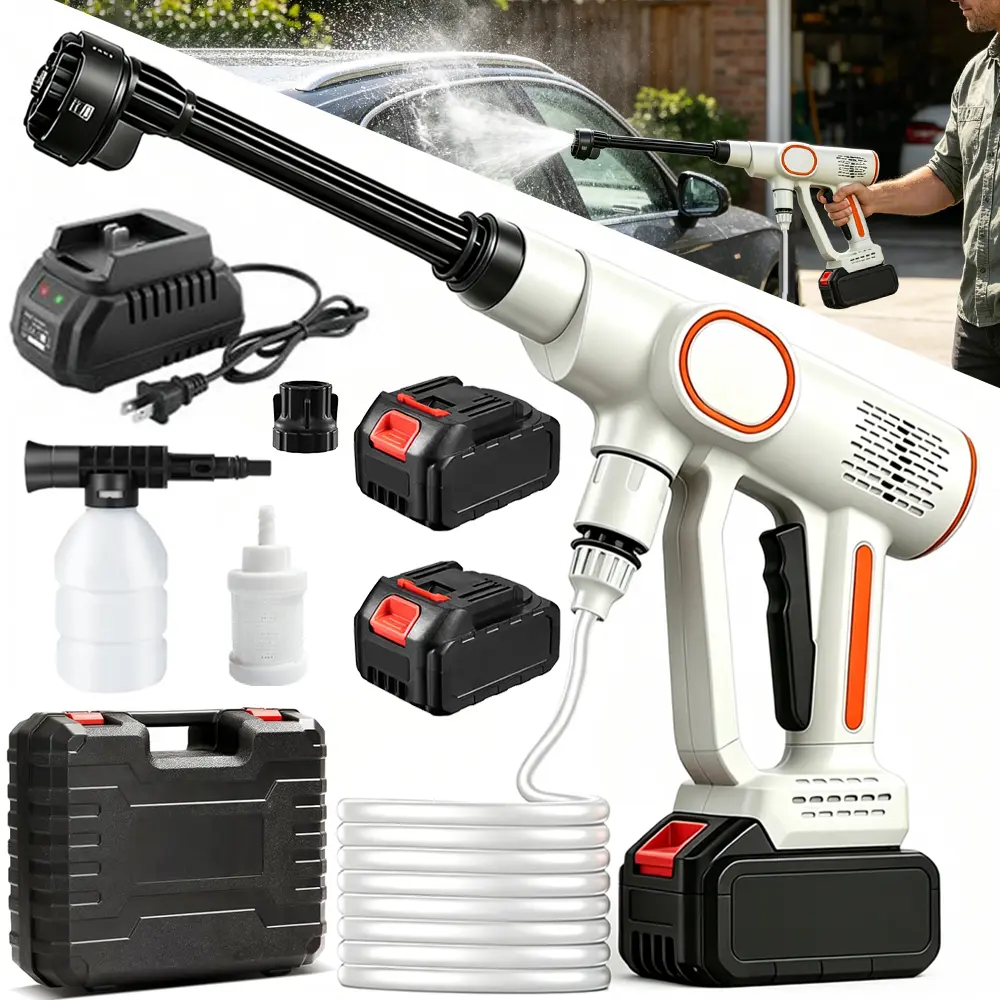Cordless Pressure Washer and Single Port Charger Base, Bottle Portable Washer for Car,Home Cleaning & Garden Watering