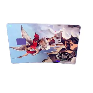 San Miguel De Arcángel Sticker Card - Angel with Wings, Red Outfit, Unique Design, Ideal for Personalization