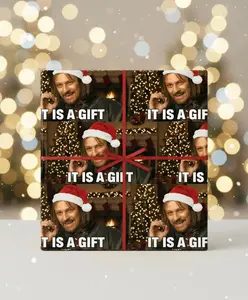 Boromir It Is A Gift Christmas Wrapping Paper, Lotr Gift Wrap, Funny Secret Santa Gift Wrap, Boromir Santa Hat, Lotr Meme, Lord Of The Rings