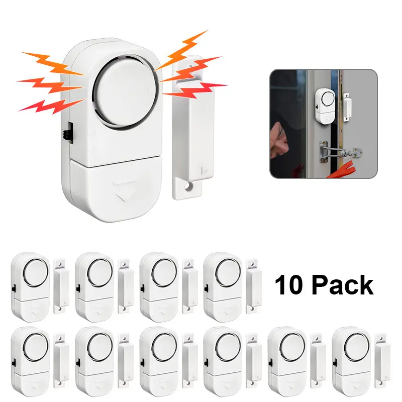 Kerui Wireless Home Security & Surveillance Systems Door Window Alarm Sensor, 90dB Siren Battery-Operated Standalone Alert, Magnetic No Hub/WiFi/App Required, Easy Adhesive Mount Anti-Theft DIY Entry Alert for Cabinets
