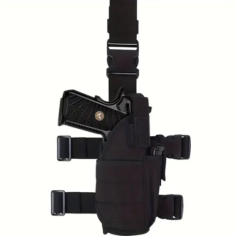 Men's & Women's Adjustable Right Hand Thigh Holster with Magnetic Bag - 1000D Nylon, Universal Fit, Universal Pistol Compatibility, Sports & Outdoor Accessory
