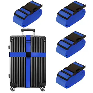 Adjustable Suitcase Belt, 4 Counts Suitcase Luggage Strap with Buckle, Suitcase Belt for Travel Suitcase, Versatile Travel Accessories
