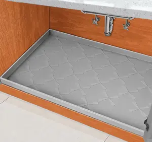 Under Sink Waterprrof Mat 34" x 22", Silicone Mat Kitchen Drawer Shelf and Cabinet Liner, Sink Protector for Kitchen Organizers and Storage, Boot Tray Pet Food Mats