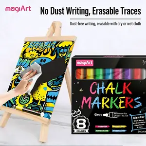8-Colors Liquid Chalk Marker Pen Set, Erasable Markers, Blackboard Doodle Liquid Chalk, Vibrant Colors Fluorescent Markers, Ideal for Glass, Mirrors & Chalkboards, art supplies, markers for coloring