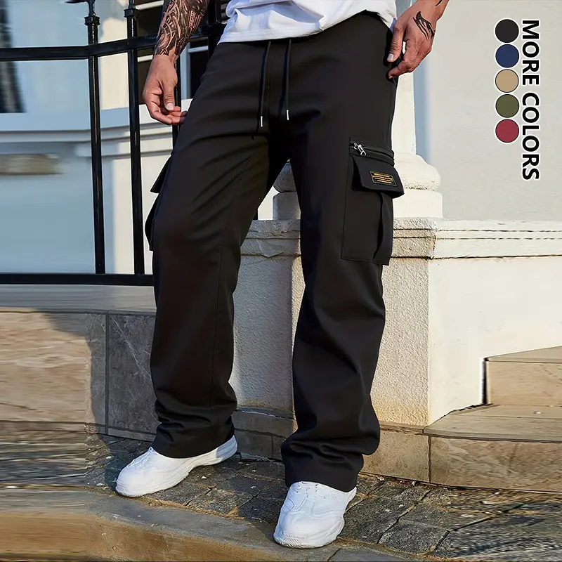 Men’s fashion cargo pants—comfortable, breathable casual long pants for all seasons, featuring a multi-pocket design. Suitable for everyday wear, hiking/outdoor activities, running and workouts, outdoor use, and sports.