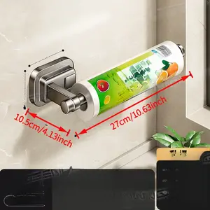 A suction cup type kitchen tissue rack, a non-punching plastic wrap roll paper storage rack under the cabinet, and a multi-functional rag rack for cabinets, paper towels, plastic wrap, etc