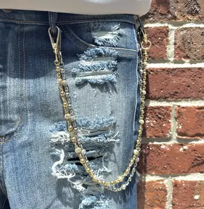 Men's Gold/Silver Iced Out Ball Pant Chain – Stylish Accessory for Jeans