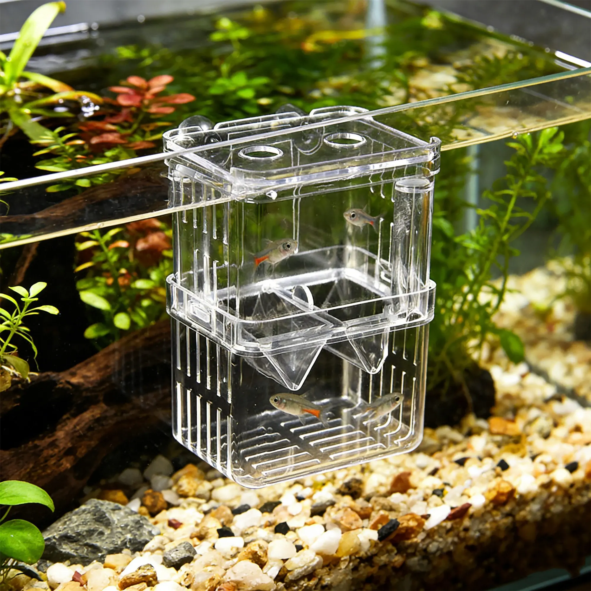 Acrylic Fish Breeding Box, Small Fish Isolation Tank, Dual-Layer Betta Fish  Habitat, Aquarium Egg Incubator, Aquatic Pet Care, Enclosure, Beginner  Aquarium - TikTok Shop