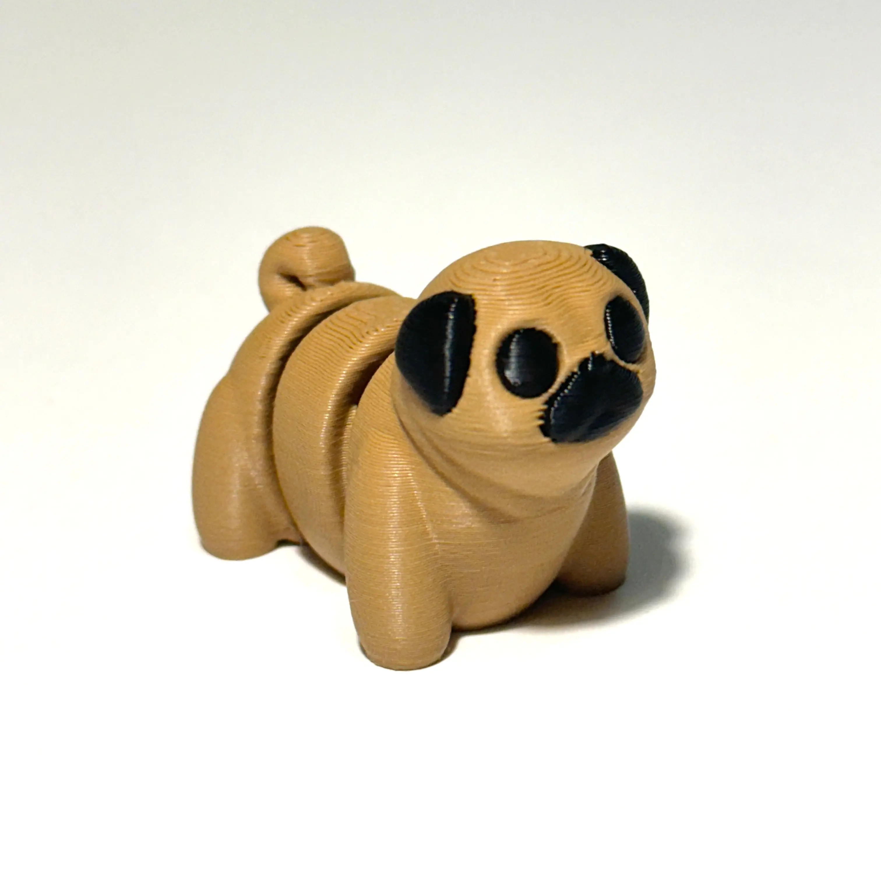 Tiny Pug - 3D Printed Articulating FIgure Decor Plastic