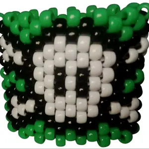 Kandi Skull Cuff Neon Green  - Customizable Handcrafted-to=Order choose Your Favorite Color