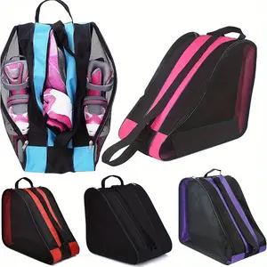 Large Capacity Roller Skate Bag - Breathable Nylon with Multiple Compartments, Durable Straps & Zipper Closure for Inline Skates, Ice Skates, Skate Shoes Storage - Ideal for Skate Parks, Rinks & Outdoor Activities, Skate Bag, Skate Park Gear,