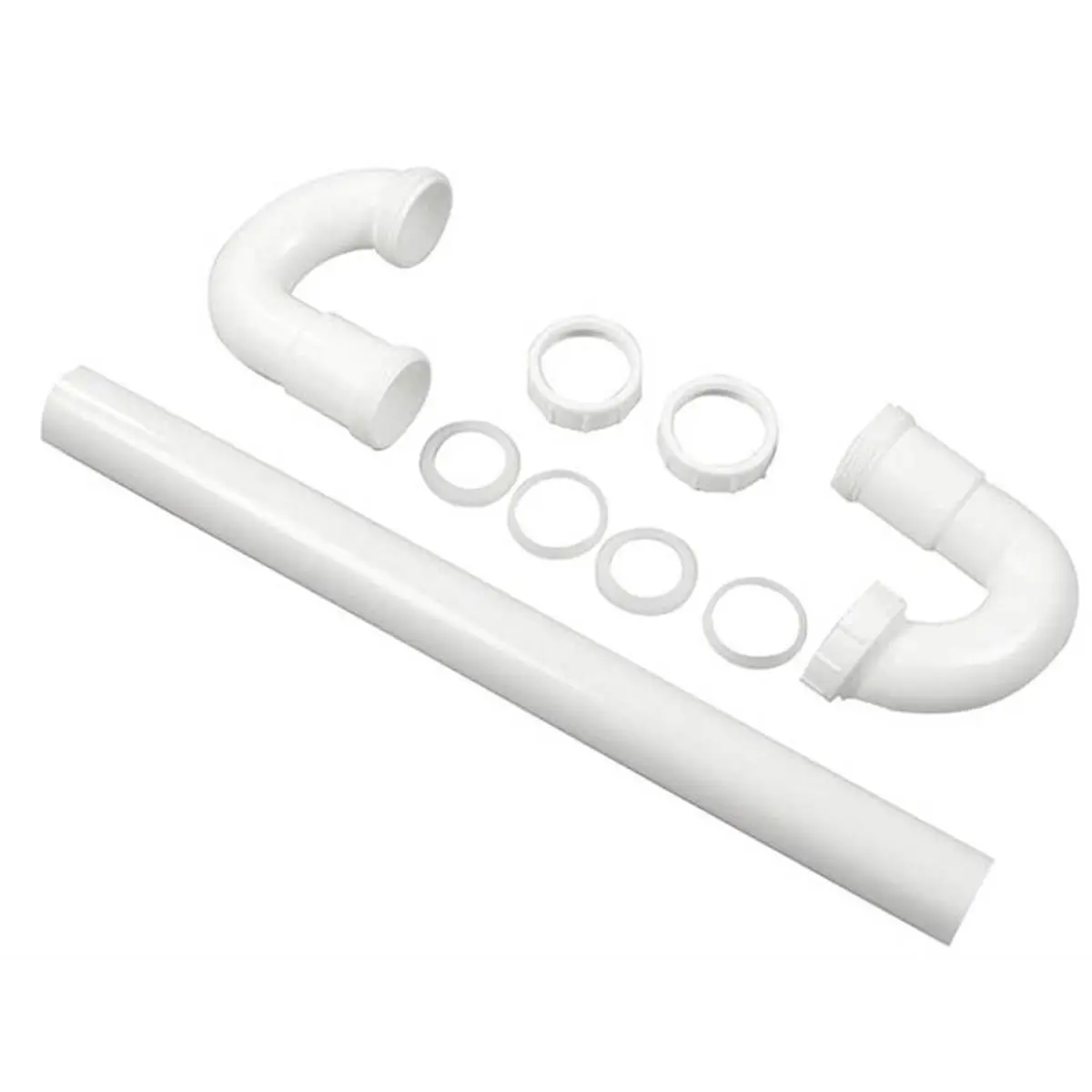 Danco  Slip Joint S-Trap, 1.5 in., Plastic for Use with Kitchen & Bathroom Sinks, Curved Trap, Kitchen/Bath, Three Nuts