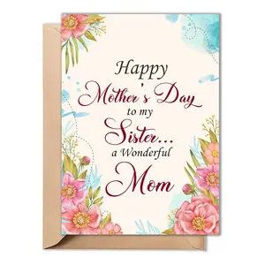 Mother’s Day Card for Sister, 5x7 Folded Greeting Card with Envelope, Sweet Sentimental Gift for Sister from Brother Friend