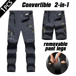 Men's Convertible Hiking Pants, Zip-Off Legs, Quick Dry & Breathable, Convert to Shorts, with Free Belt, for Outdoor, Trekking, Camping & Fishing
