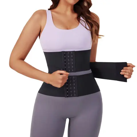 Soo Slick Women's Minimalist Basic Faja Body Shaper Waist Trainer Belt - Adjustable 3-Row Hook-and-Eye Wrap, Tummy Compression, Breathable Spandex-Polyester, Lightweight Seamless Fit, Body Contouring, Abdominal Control Shapewear Belt, Underwear for Women