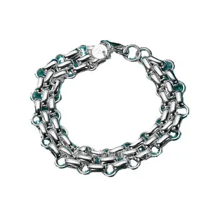 West Lake Beauty Silver Jewelry Double Layer Chain Square Buckle Bracelet Women Accessories Simple Style