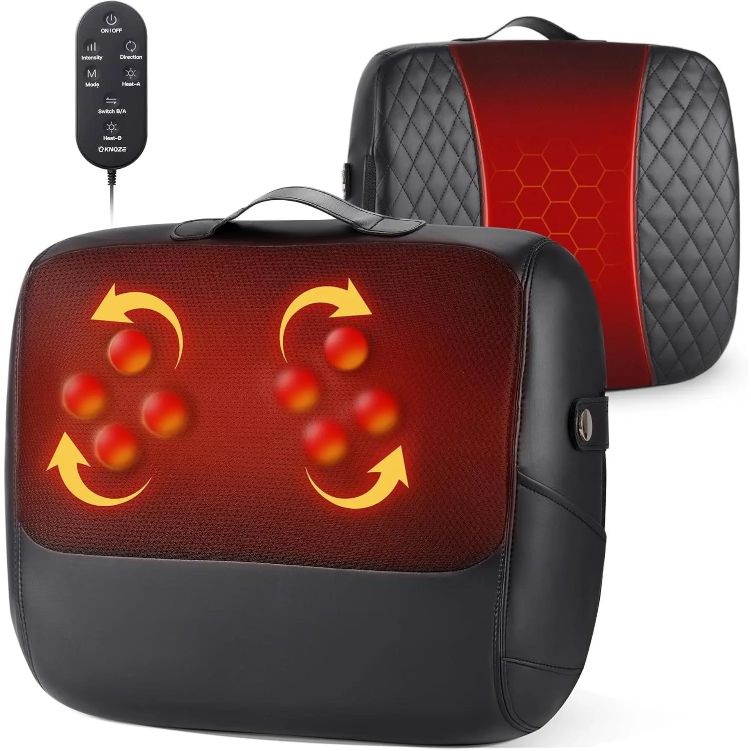 KNQZE 3-in-1 Shiatsu Back Massager with Heat & Lumbar Support - 4D Kneading, Dual-Side Extended Heating Electric Device for Home Use, Women's Gift (Deep Tissue, Heat Therapy, Multi-Mode, Muscle Recovery, Portable Massage Devices) : Beauty & Personal Care,
