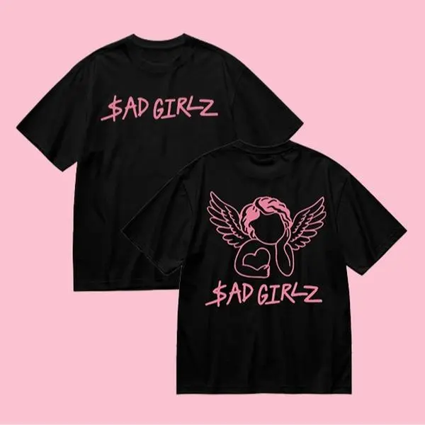 Junior H x Club Sad Girlz Double Sided Graphic Tee, Unisex Trendy Casual Streetwear T-Shirt For Fans