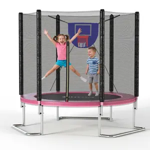 SkyBound 8.25ft Spring Trampoline for Kids & Adults Outdoor L-Shaped Legs Safety Net Rust-Resistant Frame Christmas & Birthday Gifts