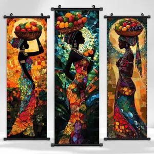 Vintage Figure Pattern Wall Art, 3 Counts/set Colorful Canvas Poster, Fashion Figure Decorative Painting, Wall Art Decor for Home Bedroom, Ornaments