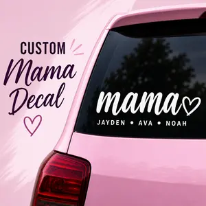 Custom Mama Name Vinyl Decal - Personalized Kids Names Car Stickers, Waterproof Mom Decal