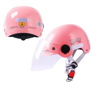 Glossy Painted Half Helmet Breathable Four Seasons Safety Headgear for Women Electric Motorcycle Summer Riding