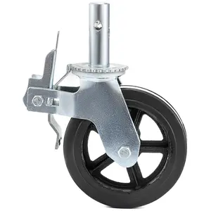 VEVOR 4 Pack 8" x 2" Heavy Duty Scaffolding Rubber Swivel Caster With Dual Locking 1100LBS Capacity Per Wheel