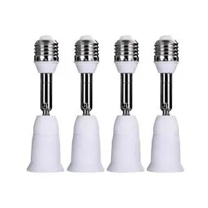 4 Pack E26/E27 Light Socket Extender, 4.5 Inch Light Socket Position Extension,Adjustable Vertical 90?Horizontal 360?, Medium Screw Base Light Converter Socket Extender