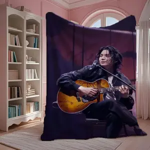 This Suga S Stage Style Art Print Flannel Blanket Is Cozy Warm Versatile For Sofa Bed Office Dorm Decor Soft Skin Friendly No Shedding Large Size For Living Room Bedroom Picnic Multifunctional Gift For Father's Day No More Scratchy Blankets