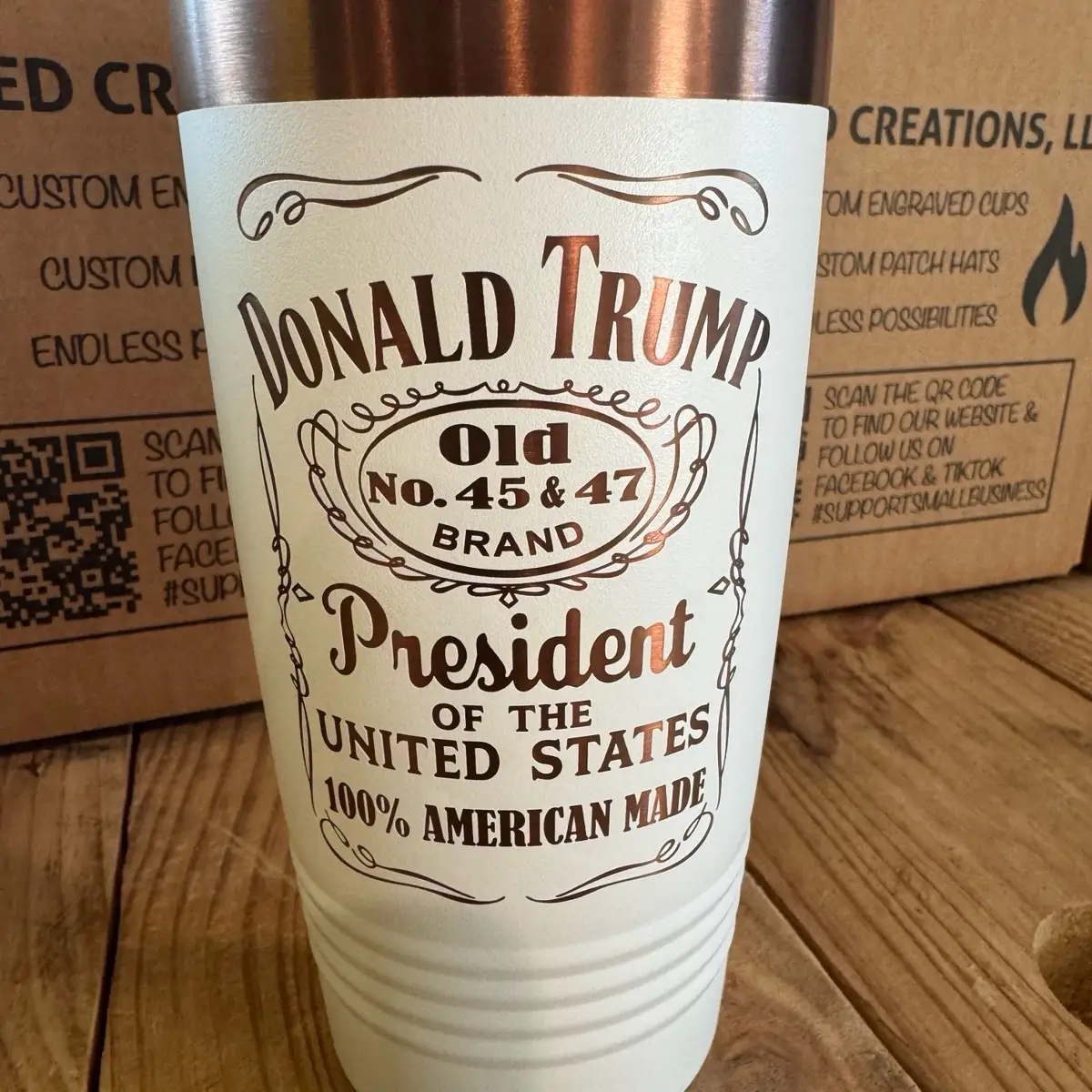 Trump 45 and 47 stainless steel 20oz tumbler whiskey design with bonus free bag of freeze dried candy bottle drinkware Coffee Flasks cup unique design