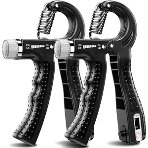 Grip strength enhancer 2-piece set with adjustable resistance of 10-130 pounds forearm trainer, grip strength trainer, used for athletes' muscle training and injury recovery Portable Foldable Push