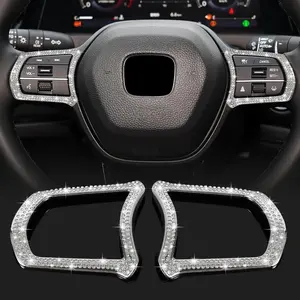 Bling Accessories Compatible with Honda Accord 11th Gen 2023 2024 2025 Button Frame Cover for Civic 11th CRV 2023 2024 Center Control Volume Caps Trim Bling Audio Button Decorations for Car
