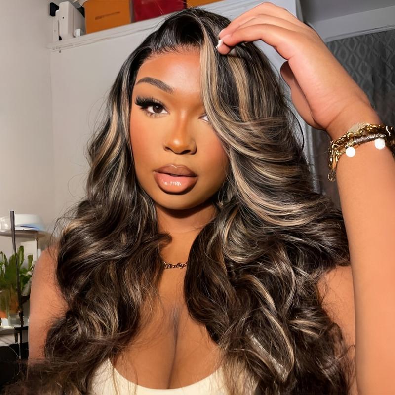 Tinashe Balayage Human Hair Highlight Honey Blonde  6x5 Pre-Cut Lace Pre-Bleached Knots Ready To Go Glueless Wig Pre-everything #dealsforyoudays