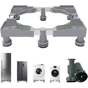 Mini Fridge Stand With 6   Universal Washer and Dryer Pedestals 16.5"-26.7" Adjustable Appliance for Fridge Stand,Washing Machine Stand, Dryer Stand, Laundry Pedestal (GRAY)