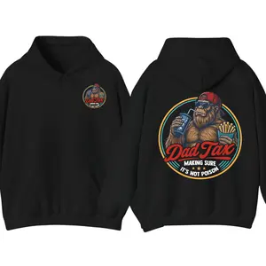 Dad Tax Bigfoot Hoodie, Funny Sasquatch Dad Pullover, Father’s Day Gift for Dad, Retro Graphic Hoodie for Men, Birthday Gift for Husband