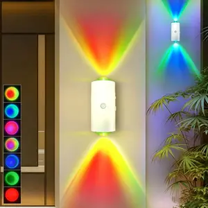 Rechargeable Night Light Wall Sconce, Motion Sensor LED Lamp with 8 Color Options, USB-C Powered Magnetic Mount Light for Bedroom Steps Courtyard Holiday Gift