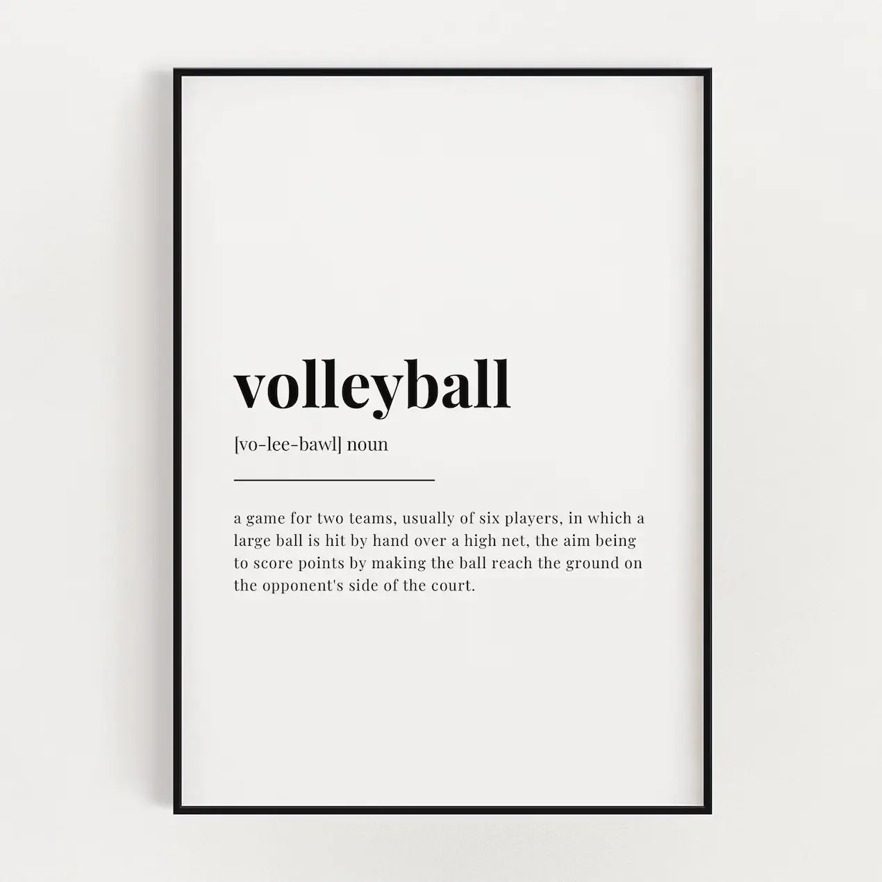 Volleyball Definition Print, Definition Poster No Frame, Wall Art Print |, Home Decor