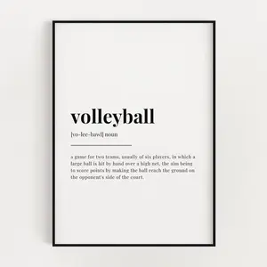 Volleyball Definition Print, Definition Poster No Frame, Wall Art Print |, Home Decor