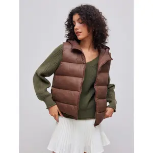 Cider [size 2-10] Hooded Solid Zipper Pocket Puffer Vest