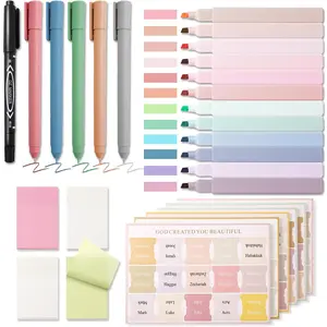 28 Pcs Bible Journaling Kit, Bible Study Supplies, Morandi Colored Bible Study Kit, 12 Pastel Bible Highlighters and 90 Bible Tabs Set, 5 Smooth Bible Pens and More XKDOUS