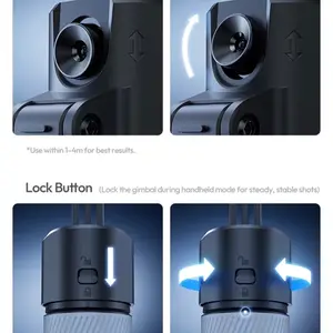 ULANZI TT23 64" Auto Face Tracking Tripod for iPhone Android with Remote 360° Rotating Selfie Stick Follows Your Movement Facial Recognition Tripod for iPhone 17 16 15 14 13 Android Camera GoPro